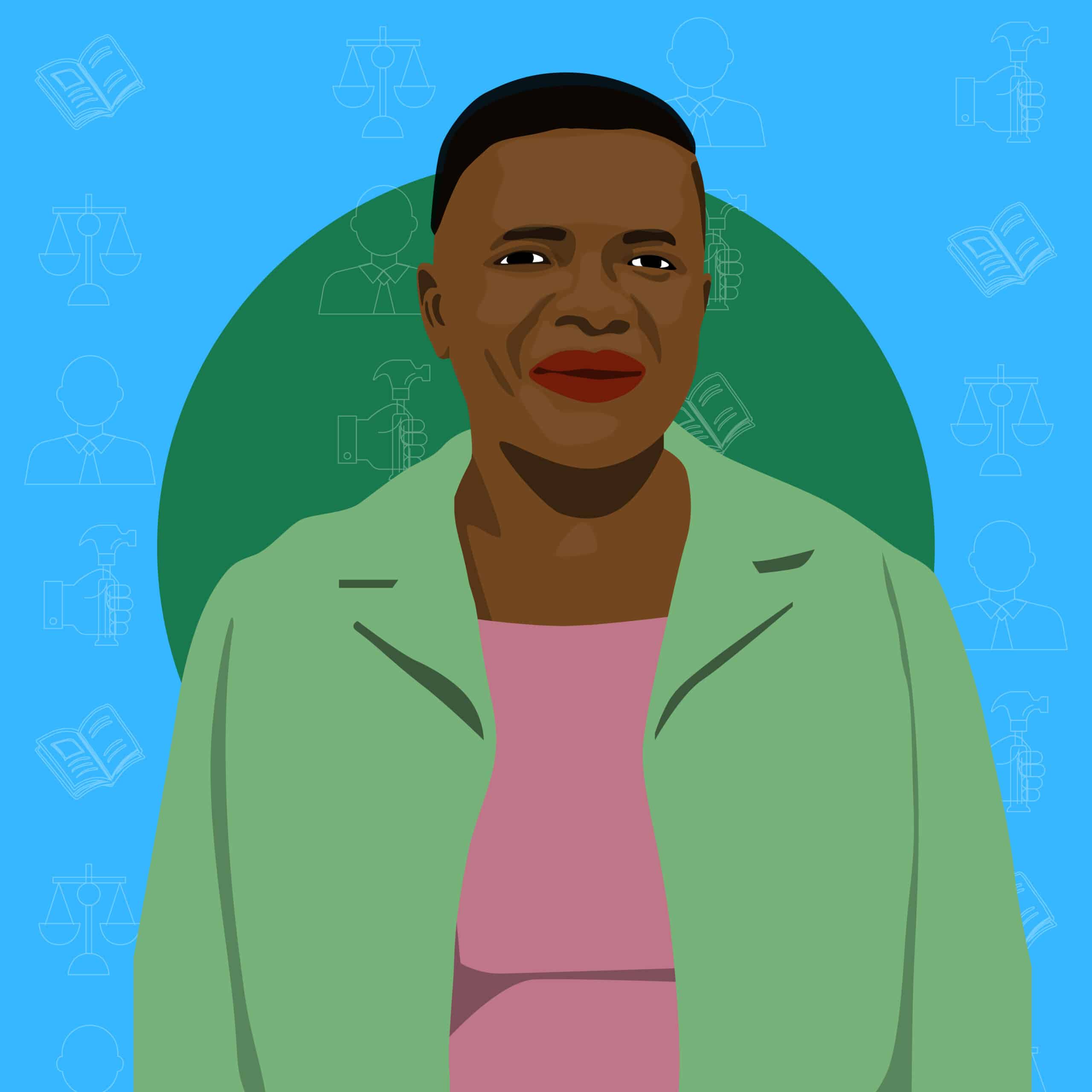 An illustrated portrait of Cathreen Chirwa