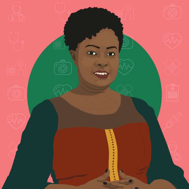 Portrait illustré de Gràce Françoise Nibizi