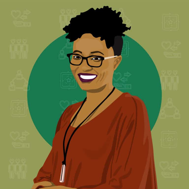 Portrait illustré de Linda Kamau