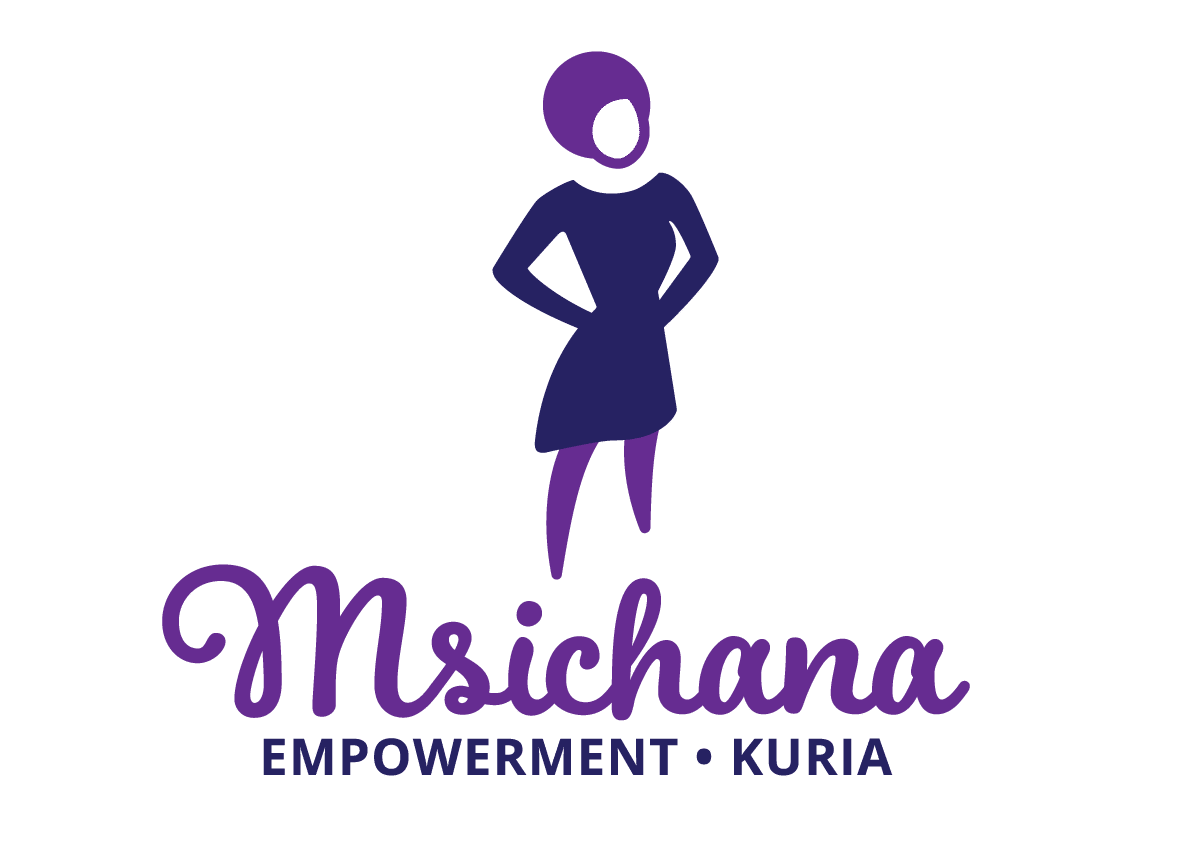 Msichana Empowerment Kuria logo showing a purple female silhouette with the word 'Msichana' below in purple cursive font.