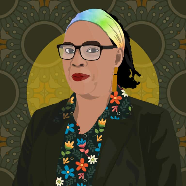 Portrait illustré de Michelline Barandereka