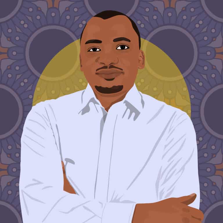 Portrait illustré de Moses Ssenyonjo