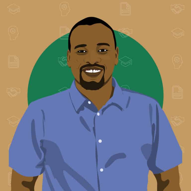 Portrait illustré de Peter Kwame Mwakio