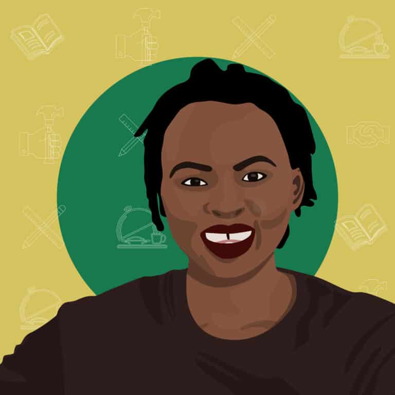 An illustrated portrait of Racheal Hope