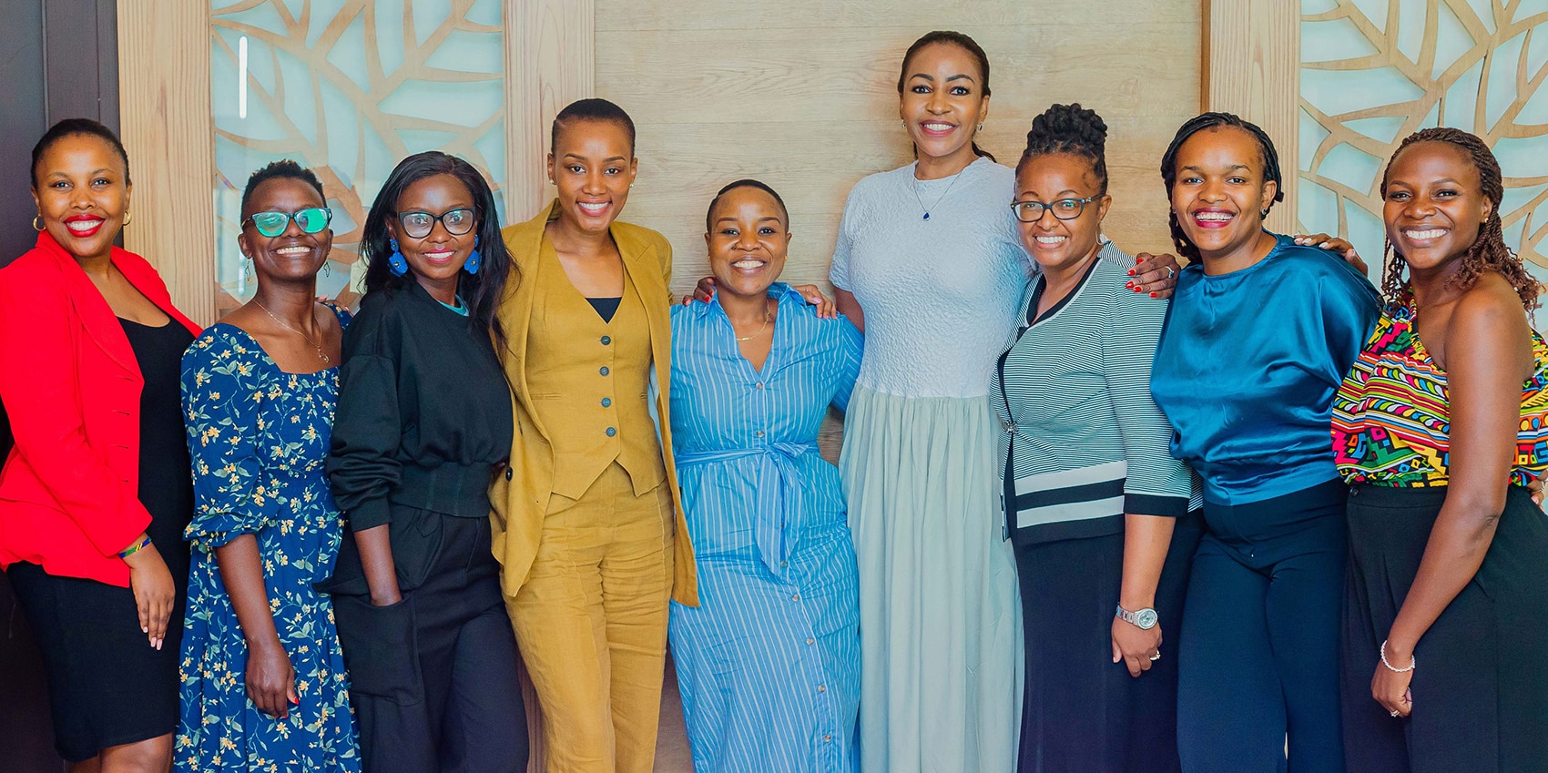 Nine powerful African women pose together in Tanzania